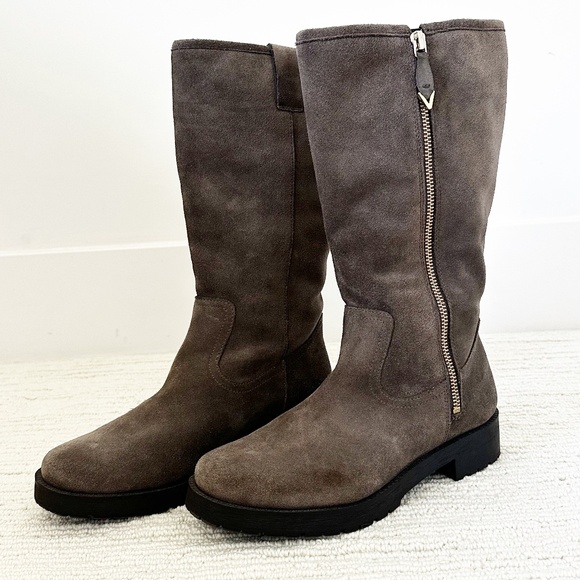 Vionic | Mystic Mica Suede Sherpa Lined Mid-Calf Boots | Griege | 6.5 - Picture 1 of 13